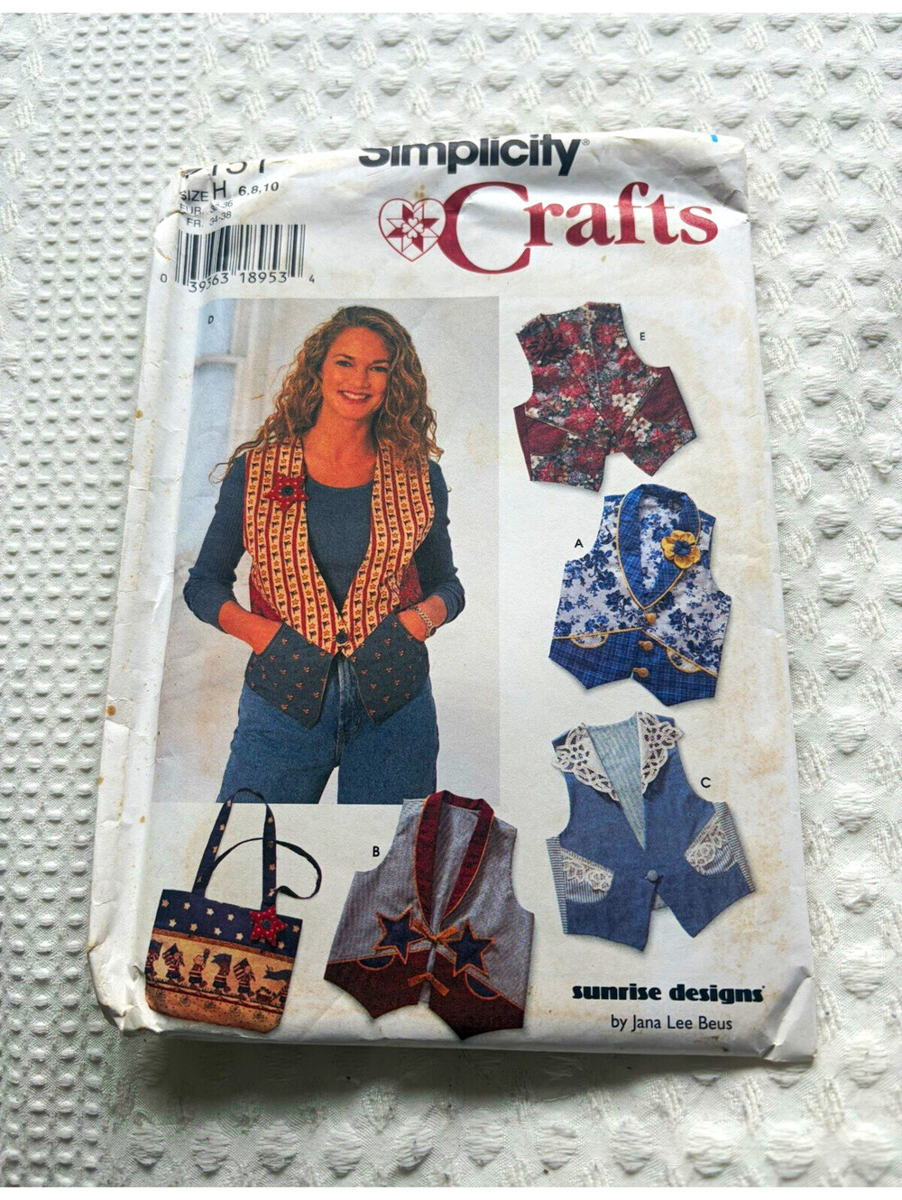 Vintage Simplicity 7151 Womens Vest Bag Sewing Pattern Size 6-14 uncut 1990s